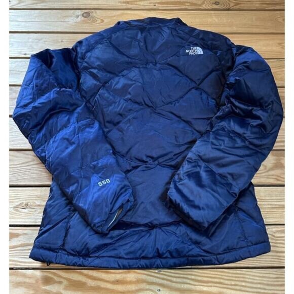 The North Face 550 Fill Down Puffer Coat Size Large Women’s Navy Full Zip - Picture 2 of 9